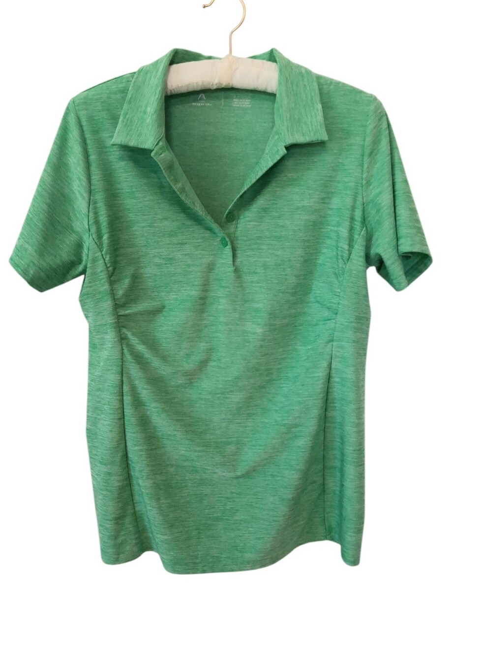 Antigua Womens Green Collered Short Sleeve Shirt Size M